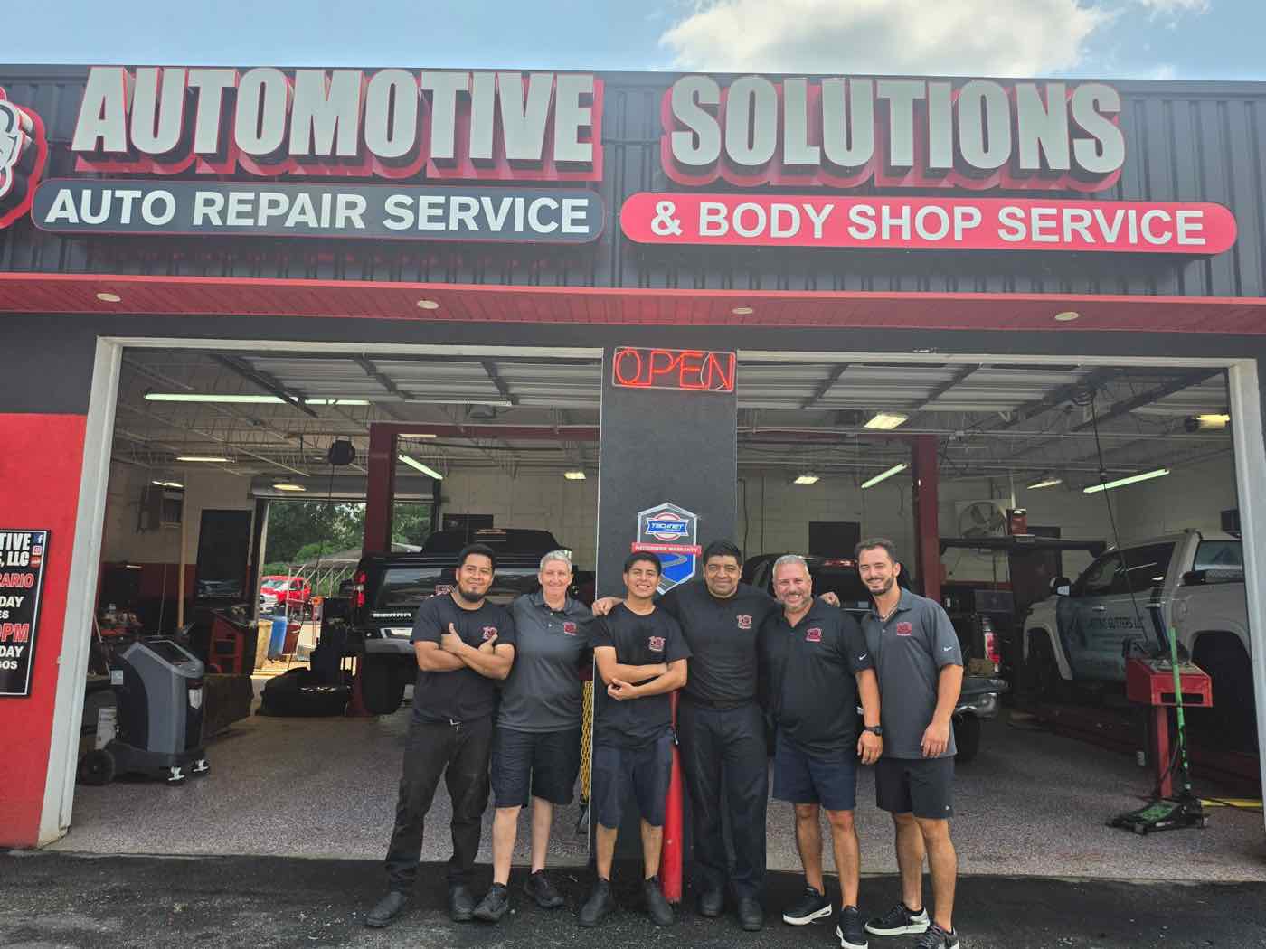 The Automotive Solutions team outside the shop in Lilburn, Georgia
